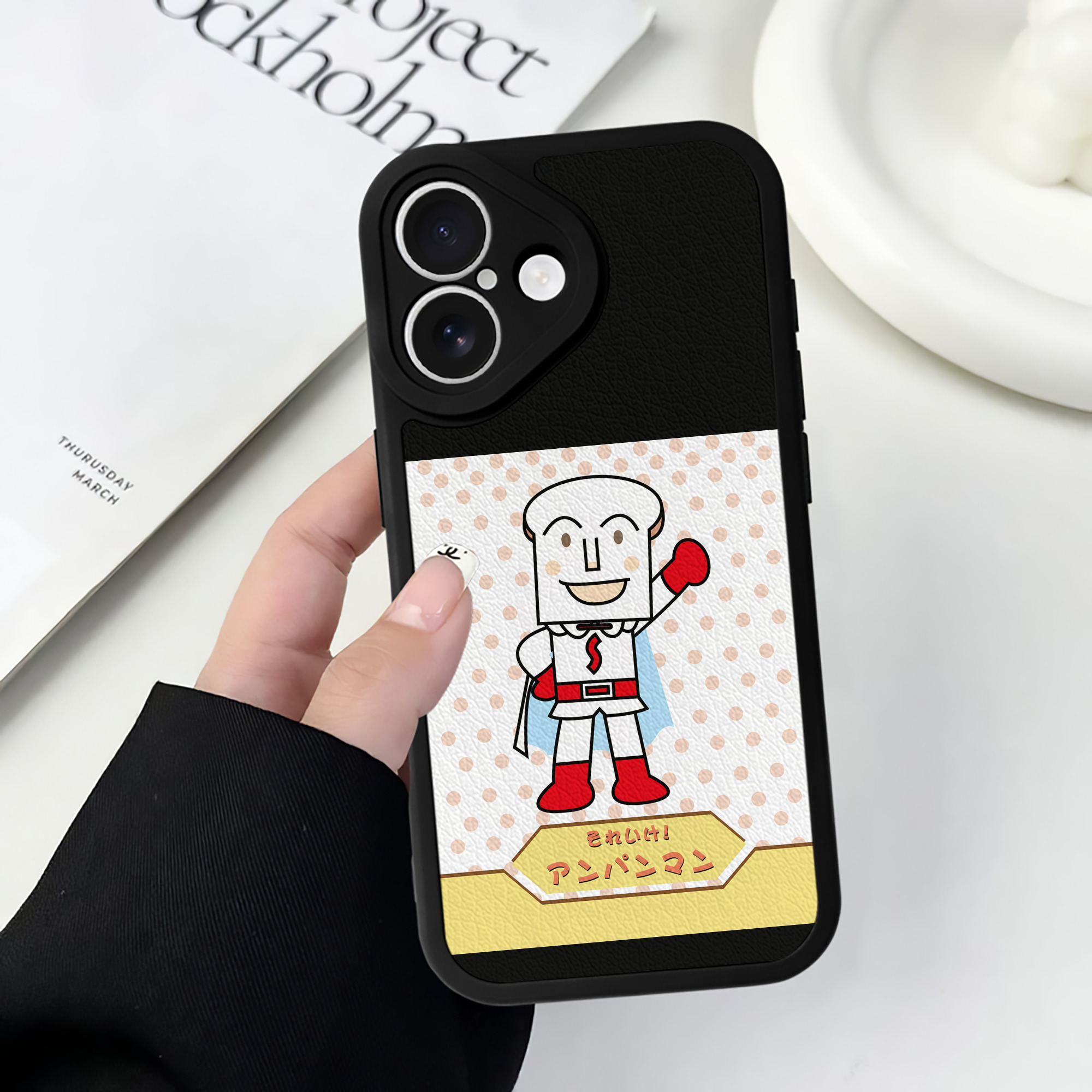 （画像用） アンパンマン Anpanman 【iPhone 16シリーズ対応】シリコンスマホケース（レザー調） 材質：シリコン